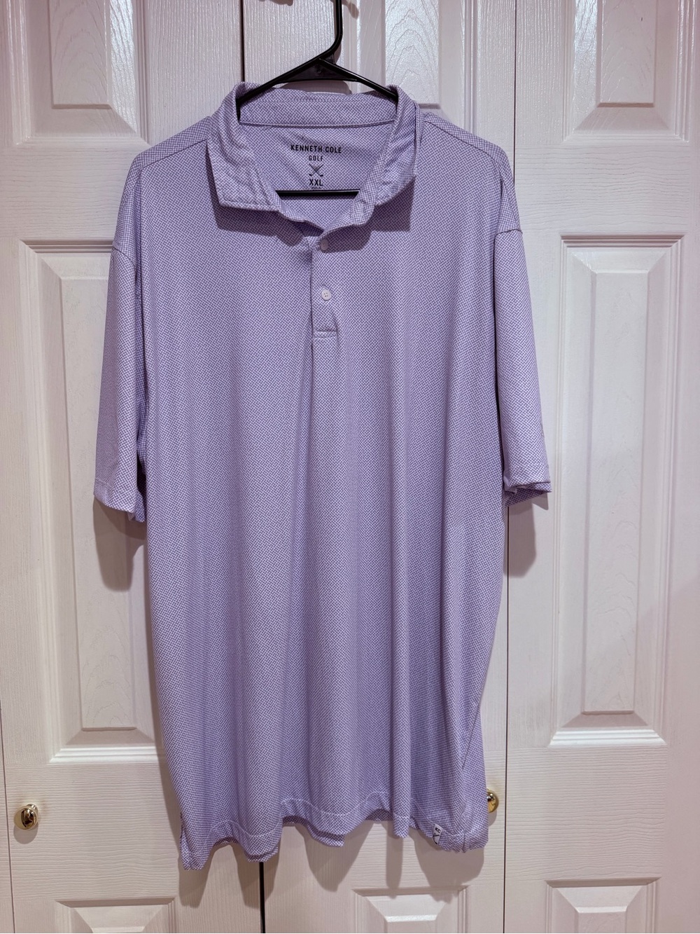 Kenneth Cole Lavender Short-Sleeve Polo - Subtle Texture